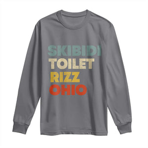 Skibidi Toilet Rizz Ohio Long Sleeve Shirt Funny Gen Alpha Slang Rizzler Game TS02 Charcoal Print Your Wear