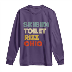 Skibidi Toilet Rizz Ohio Long Sleeve Shirt Funny Gen Alpha Slang Rizzler Game TS02 Purple Print Your Wear