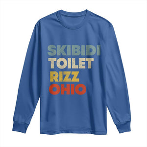 Skibidi Toilet Rizz Ohio Long Sleeve Shirt Funny Gen Alpha Slang Rizzler Game TS02 Royal Blue Print Your Wear