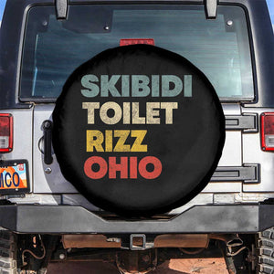 Skibidi Toilet Rizz Ohio Spare Tire Cover Funny Gen Alpha Slang Rizzler Game TS02 No hole Black Print Your Wear