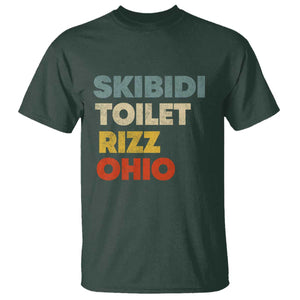 Skibidi Toilet Rizz Ohio T Shirt Funny Gen Alpha Slang Rizzler Game TS02 Dark Forest Green Print Your Wear