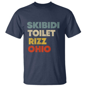 Skibidi Toilet Rizz Ohio T Shirt Funny Gen Alpha Slang Rizzler Game TS02 Navy Print Your Wear