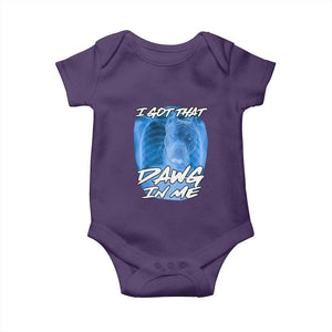 I Got That Dawg In Me Baby Onesie Funny Pitbull Xray Ironic Meme Viral Quote TS02 Purple Print Your Wear