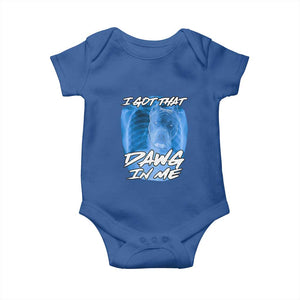 I Got That Dawg In Me Baby Onesie Funny Pitbull Xray Ironic Meme Viral Quote TS02 Royal Blue Print Your Wear