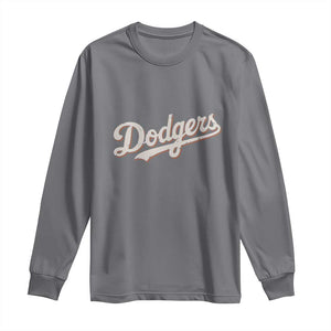 Vintage Retro Dodgers Name Long Sleeve Shirt Throwback Classic Style TS02 Charcoal Print Your Wear