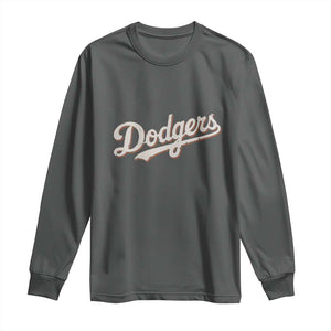 Vintage Retro Dodgers Name Long Sleeve Shirt Throwback Classic Style TS02 Dark Heather Print Your Wear