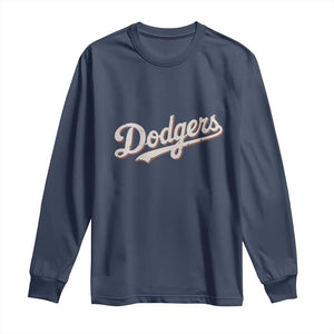 Vintage Retro Dodgers Name Long Sleeve Shirt Throwback Classic Style TS02 Navy Print Your Wear