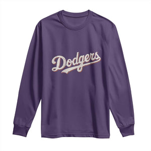 Vintage Retro Dodgers Name Long Sleeve Shirt Throwback Classic Style TS02 Purple Print Your Wear