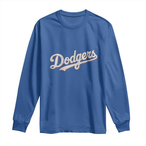 Vintage Retro Dodgers Name Long Sleeve Shirt Throwback Classic Style TS02 Royal Blue Print Your Wear