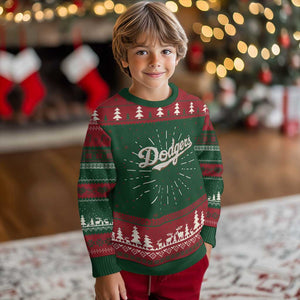 Vintage Retro Dodgers Name Ugly Christmas Sweater Throwback Classic Style TS02 Christmas Print Your Wear