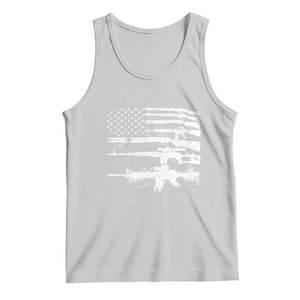 Machine Guns American Flag Tank Top For Gun Owner Lover 2A Retro Vintage TS02 Ash Print Your Wear