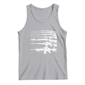 Machine Guns American Flag Tank Top For Gun Owner Lover 2A Retro Vintage TS02 Athletic Heather Print Your Wear