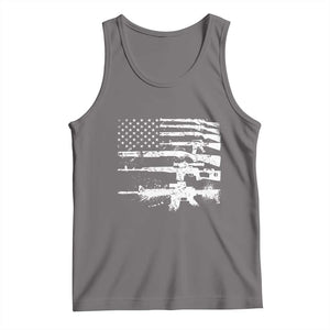 Machine Guns American Flag Tank Top For Gun Owner Lover 2A Retro Vintage TS02 Deep Heather Print Your Wear