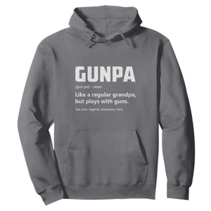 Cool Gun Grandpa Enthusiast Hoodie Funny Gunpa Definition Like A Regular Grandpa But Plays With Guns TS02 Charcoal Print Your Wear