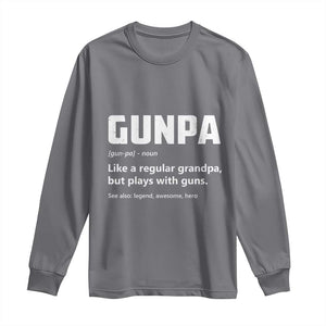 Cool Gun Grandpa Enthusiast Long Sleeve Shirt Funny Gunpa Definition Like A Regular Grandpa But Plays With Guns TS02 Charcoal Print Your Wear