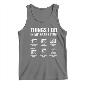 Funny Gun Lover Tank Top Things I Do In My Spare Time Guns Owner Enthusiast TS02 Black Heather Print Your Wear