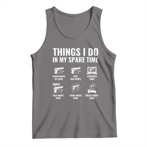 Funny Gun Lover Tank Top Things I Do In My Spare Time Guns Owner Enthusiast TS02 Deep Heather Print Your Wear