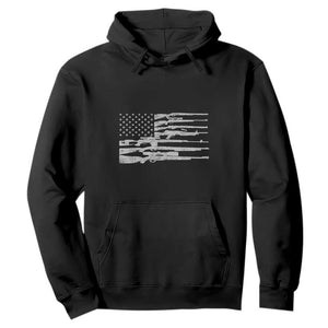 American Flag Rifle Firearm Hoodie Machine Guns 2A TS02 Black Print Your Wear