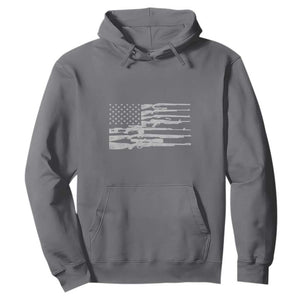 American Flag Rifle Firearm Hoodie Machine Guns 2A TS02 Charcoal Print Your Wear