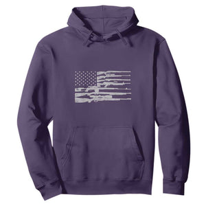 American Flag Rifle Firearm Hoodie Machine Guns 2A TS02 Purple Print Your Wear