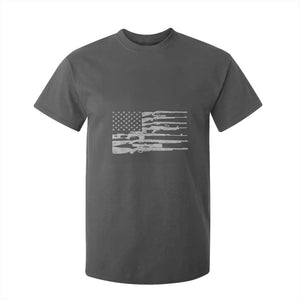 American Flag Rifle Firearm T Shirt For Kid Machine Guns 2A TS02 Dark Heather Print Your Wear