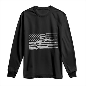 American Flag Rifle Firearm Long Sleeve Shirt Machine Guns 2A TS02 Black Print Your Wear