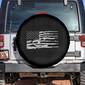 American Flag Rifle Firearm Spare Tire Cover Machine Guns 2A TS02 No hole Black Print Your Wear