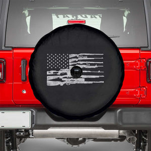 American Flag Rifle Firearm Spare Tire Cover Machine Guns 2A TS02 Black Print Your Wear