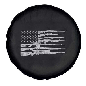 American Flag Rifle Firearm Spare Tire Cover Machine Guns 2A TS02 Print Your Wear