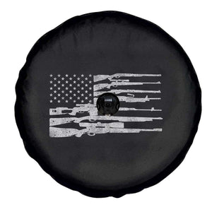 American Flag Rifle Firearm Spare Tire Cover Machine Guns 2A TS02 Print Your Wear