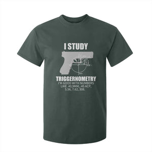 Funny Gun Owner T Shirt For Kid I Study Triggernometry I'm Good With Numbers 2nd Amendment Rights TS02 Dark Forest Green Print Your Wear
