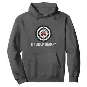 Gun Lover Hoodie My Group Therapy Shooting Range TS02 Dark Heather Print Your Wear