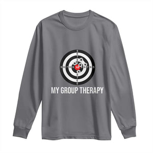 Gun Lover Long Sleeve Shirt My Group Therapy Shooting Range TS02 Charcoal Print Your Wear