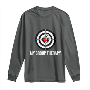 Gun Lover Long Sleeve Shirt My Group Therapy Shooting Range TS02 Dark Heather Print Your Wear