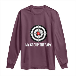 Gun Lover Long Sleeve Shirt My Group Therapy Shooting Range TS02 Maroon Print Your Wear