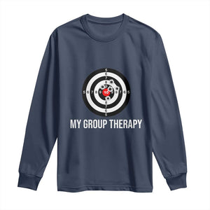 Gun Lover Long Sleeve Shirt My Group Therapy Shooting Range TS02 Navy Print Your Wear