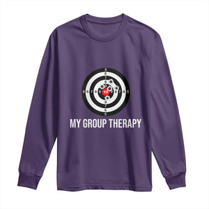 Gun Lover Long Sleeve Shirt My Group Therapy Shooting Range TS02 Purple Print Your Wear