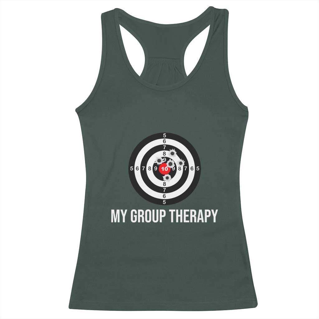 Gun Lover Racerback Tank Top My Group Therapy Shooting Range TS02 Dark Forest Green Print Your Wear