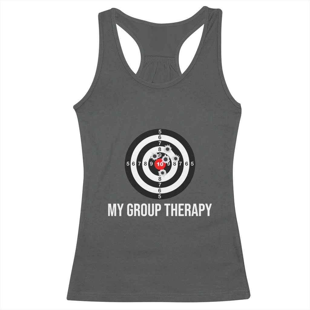 Gun Lover Racerback Tank Top My Group Therapy Shooting Range TS02 Dark Heather Print Your Wear