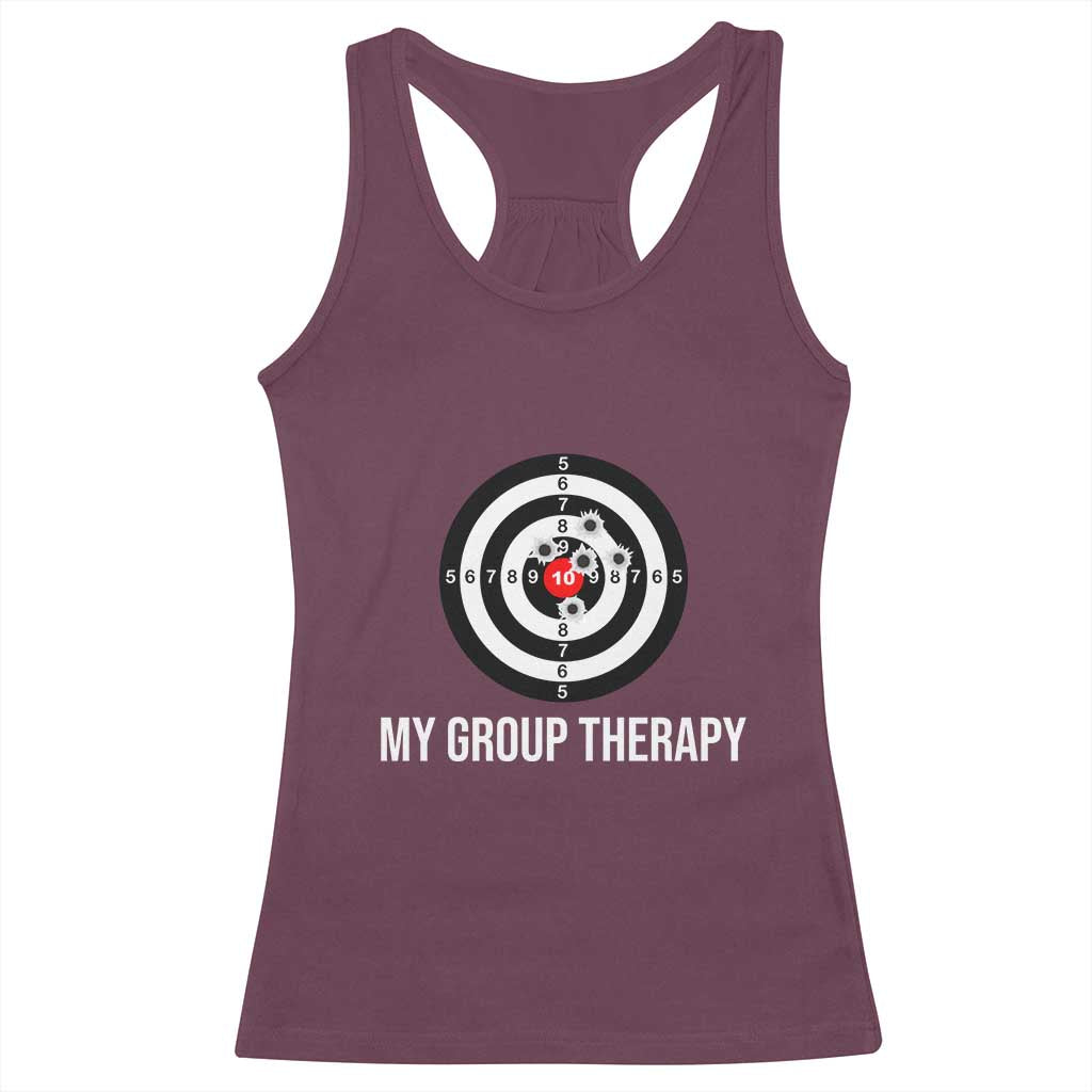 Gun Lover Racerback Tank Top My Group Therapy Shooting Range TS02 Maroon Print Your Wear
