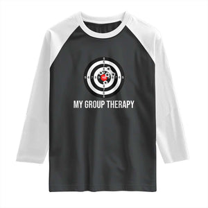 Gun Lover Raglan Shirt My Group Therapy Shooting Range TS02 Black White Print Your Wear