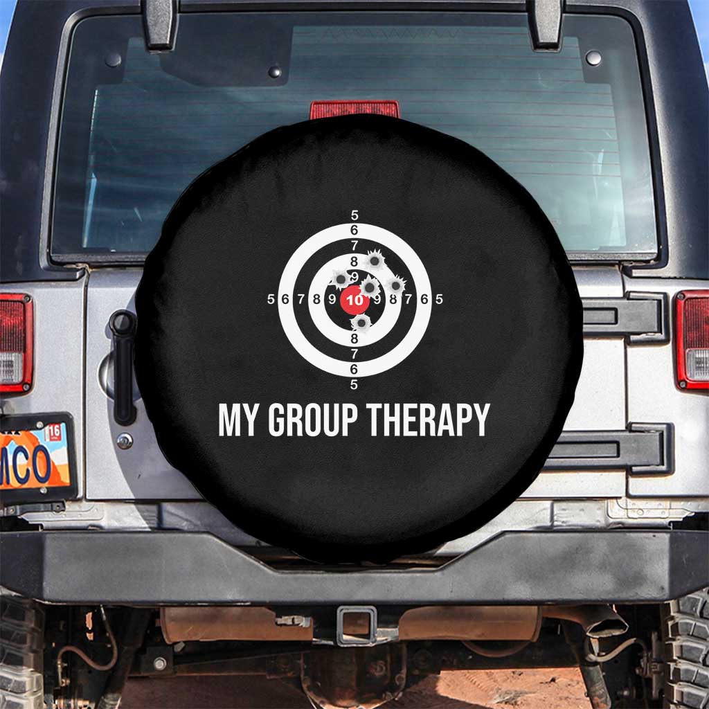 Gun Lover Spare Tire Cover My Group Therapy Shooting Range TS02 No hole Black Print Your Wear