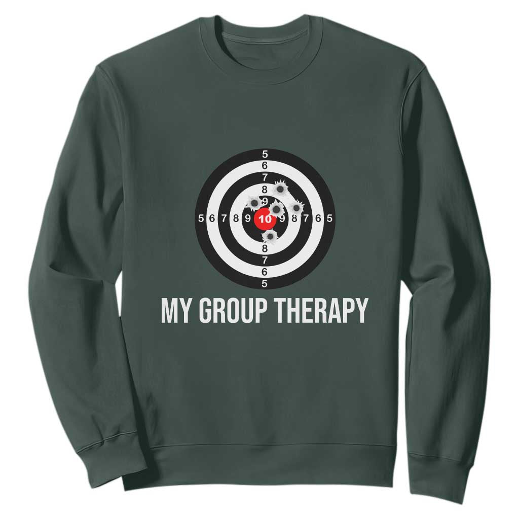 Gun Lover Sweatshirt My Group Therapy Shooting Range TS02 Dark Forest Green Print Your Wear