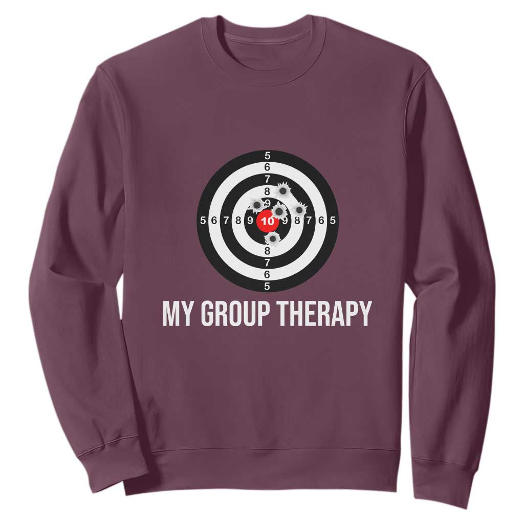 Gun Lover Sweatshirt My Group Therapy Shooting Range TS02 Maroon Print Your Wear
