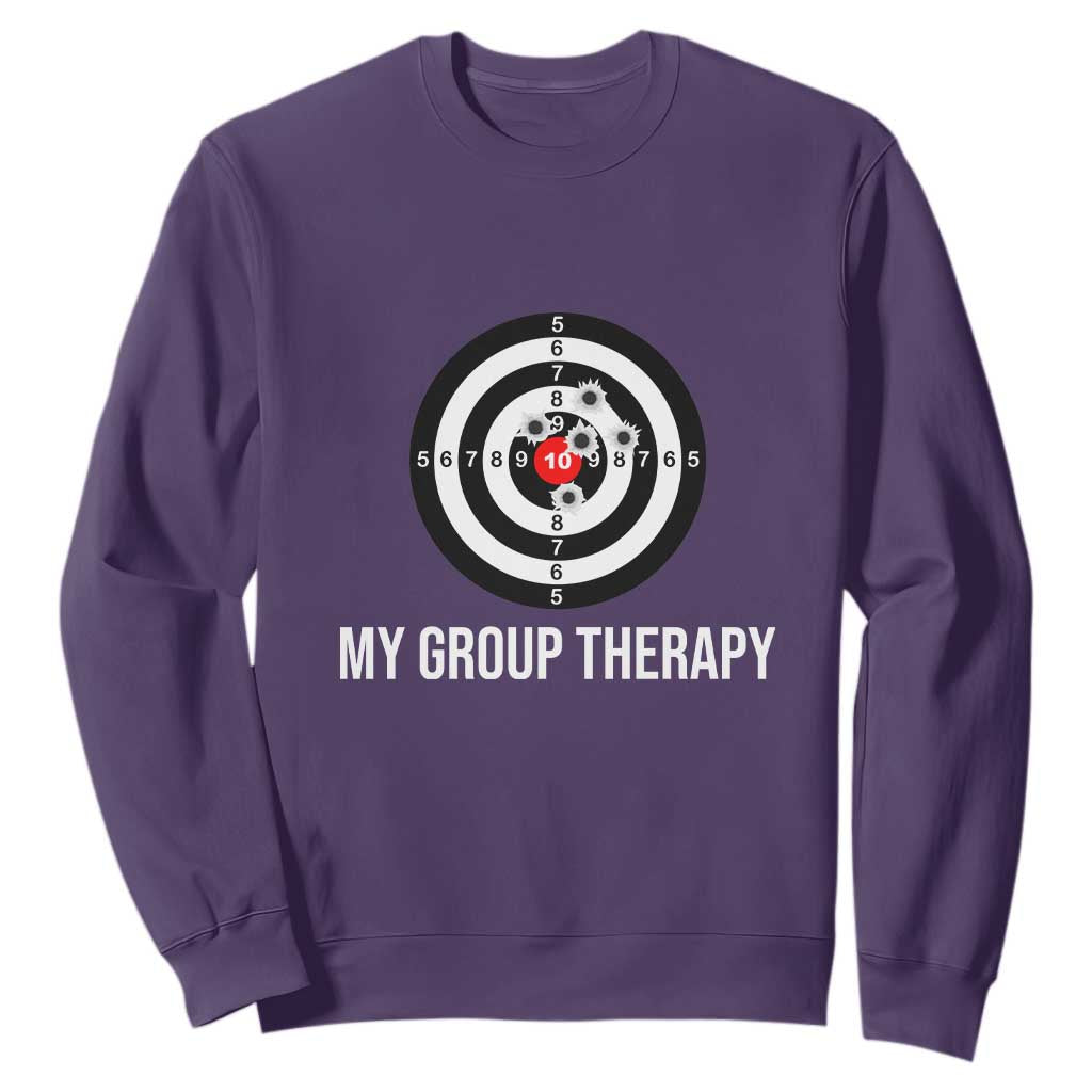 Gun Lover Sweatshirt My Group Therapy Shooting Range TS02 Purple Print Your Wear