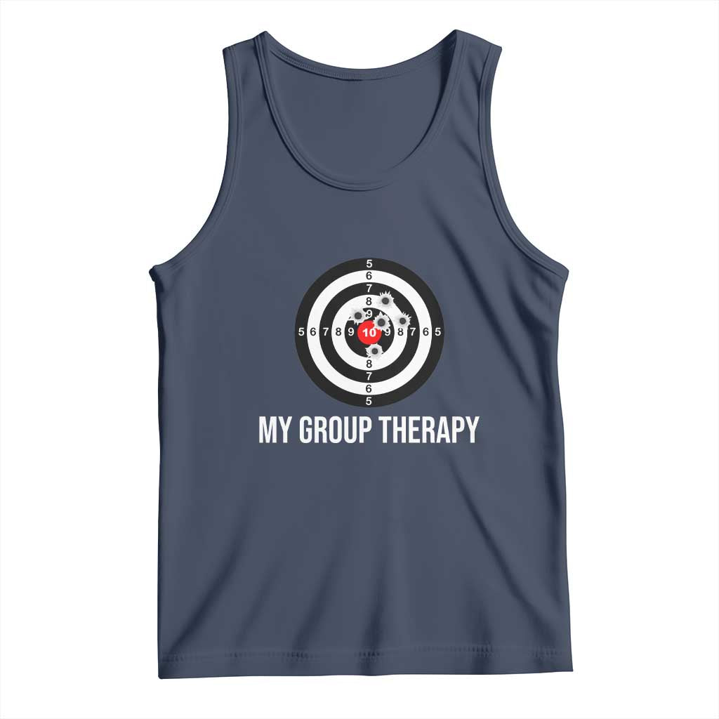 Gun Lover Tank Top My Group Therapy Shooting Range TS02 Navy Print Your Wear