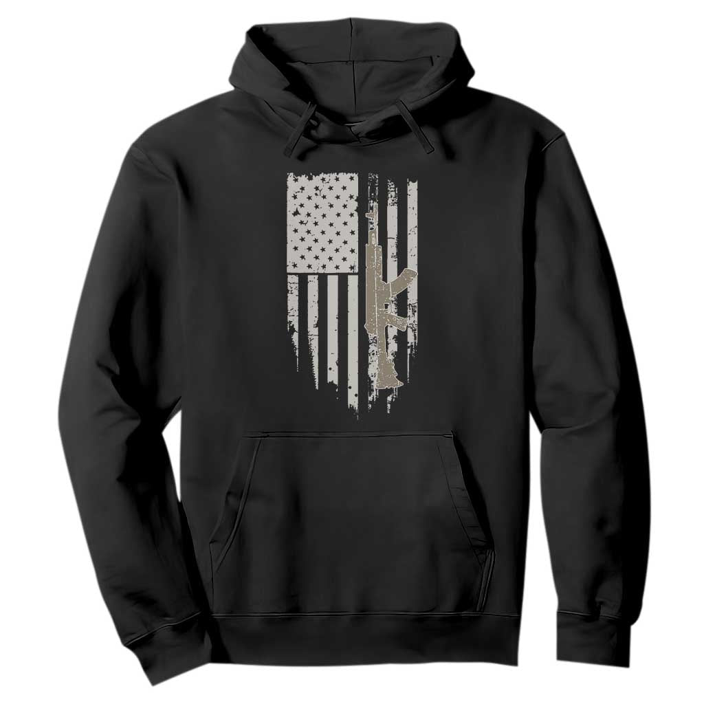 American Flag Second Amendment Hoodie Guns Weapons Rifles 2A Amendment Fathers Day US Flag TS02 Black Print Your Wear