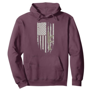 American Flag Second Amendment Hoodie Guns Weapons Rifles 2A Amendment Fathers Day US Flag TS02 Maroon Print Your Wear