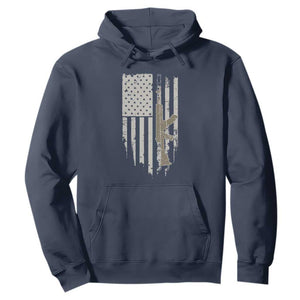 American Flag Second Amendment Hoodie Guns Weapons Rifles 2A Amendment Fathers Day US Flag TS02 Navy Print Your Wear