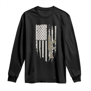 American Flag Second Amendment Long Sleeve Shirt Guns Weapons Rifles 2A Amendment Fathers Day US Flag TS02 Black Print Your Wear